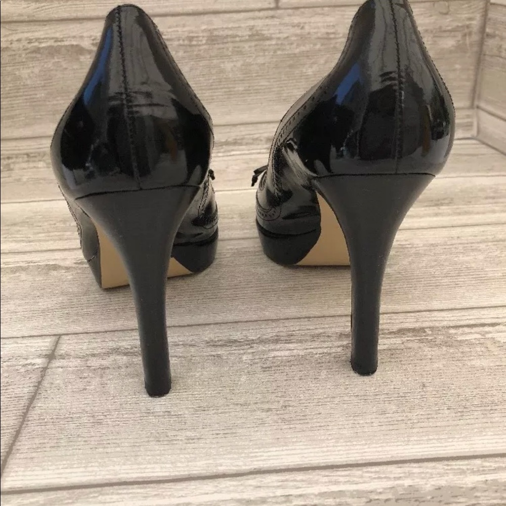 Marc Fisher black patent leather peep toe pumps 8 - Picture 6 of 8